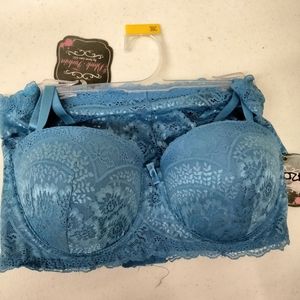 Blue bra and underwear set